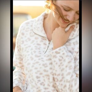 Sherpa Cheetah Print Half-Zip